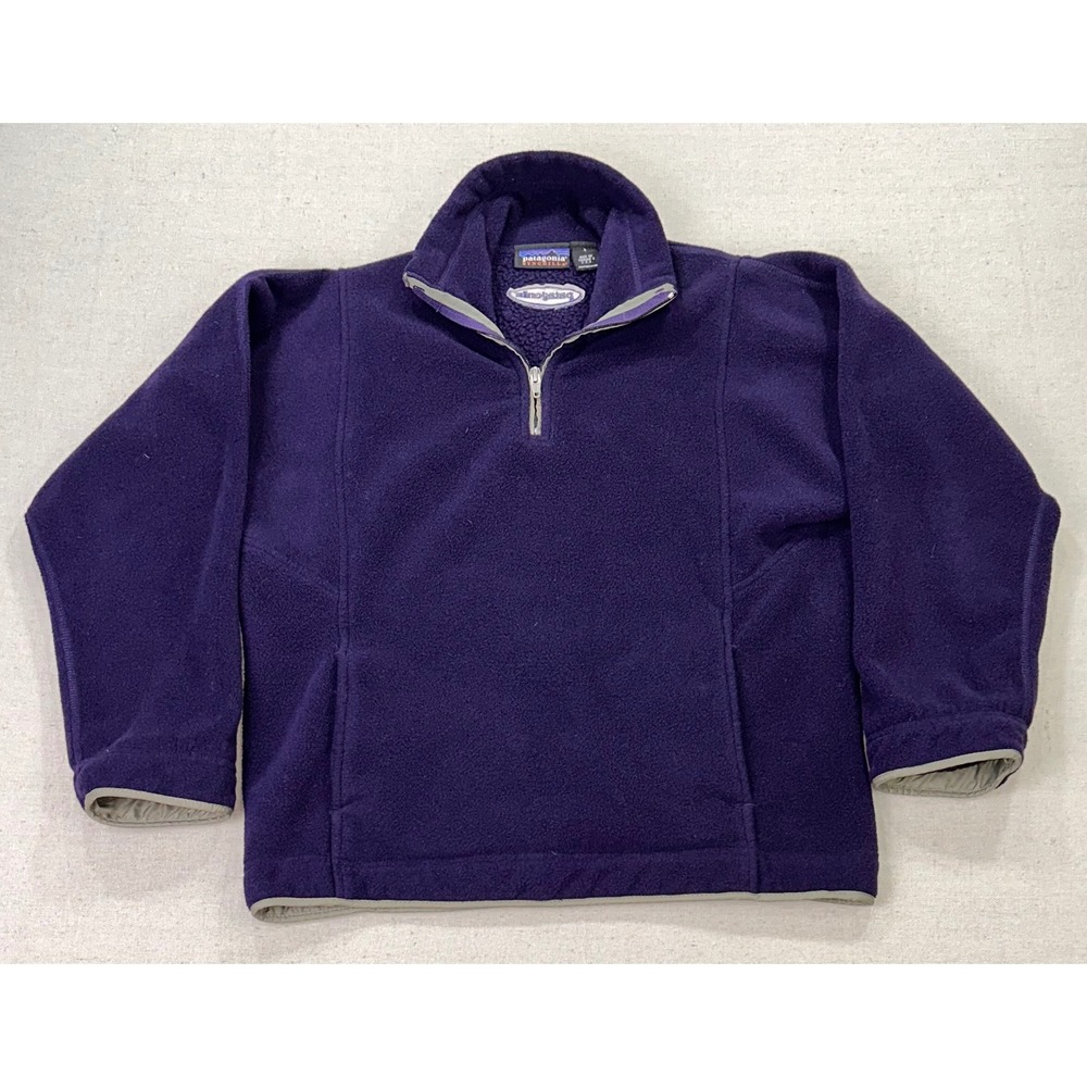 VINTAGE Patagonia Synchilla Heavy Fleece 1/4 Zip Pullover Purple USA - Picture 2 of 10